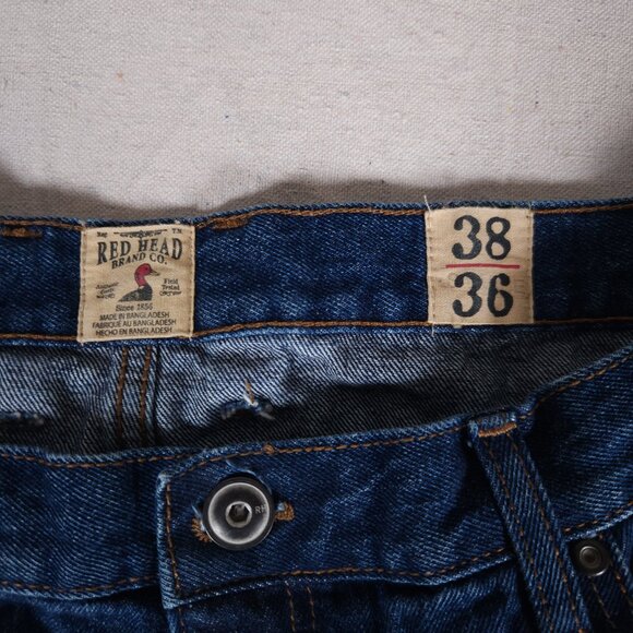 RedHead Blue Jeans Mens 38x36 (~36x34) Denim Pants Classic Outdoors RUNS SMALL - Picture 3 of 14